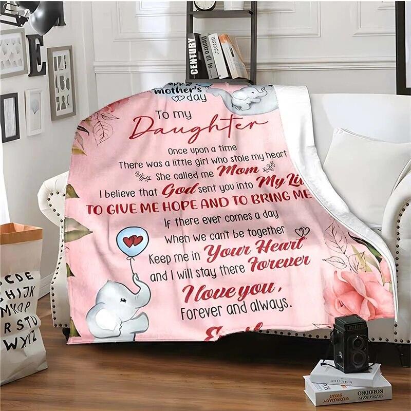 Letter 3D Print Deka mému dítěti Rodičům a milovníkům Teplá deka do obývacího pokoje Měkká flanelová deka pro dospělé a děti