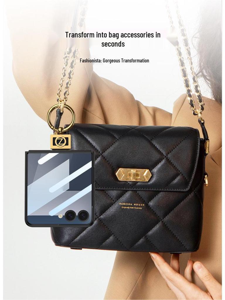 Samsung Z Flip7 Ultra-Thin Premium Leather Ring Case - Elegant, Solid Color Protective Cover