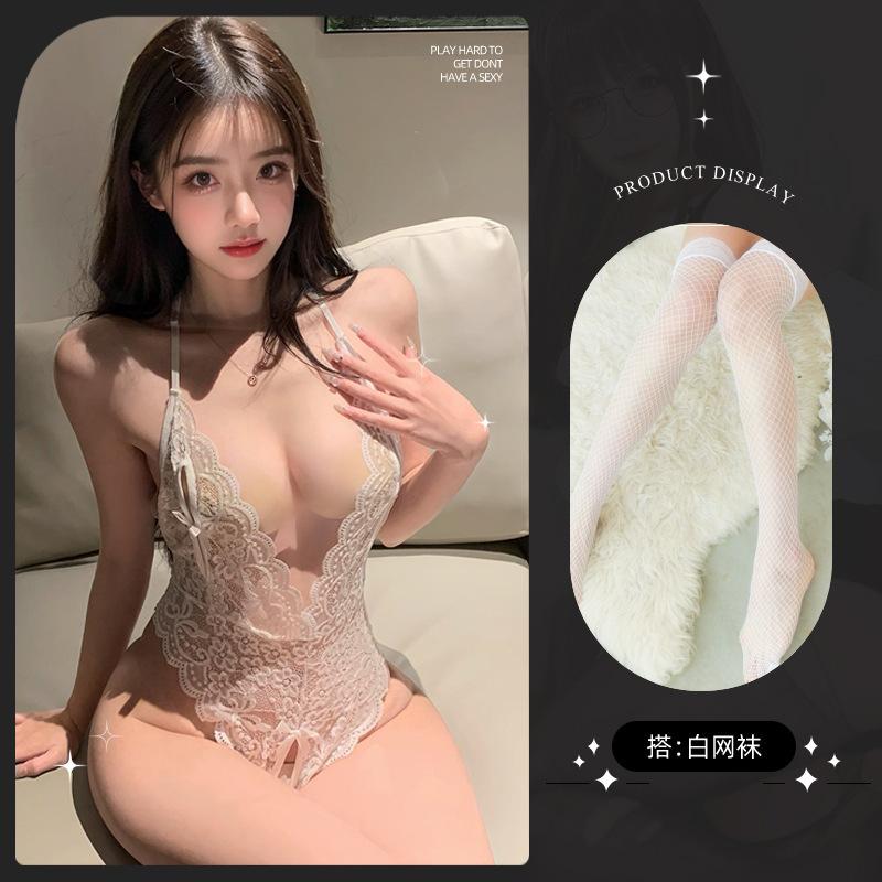 Sexy lingerie sexy plus size female sexy transparent onesie hot free lace uniform perspective seduction suit