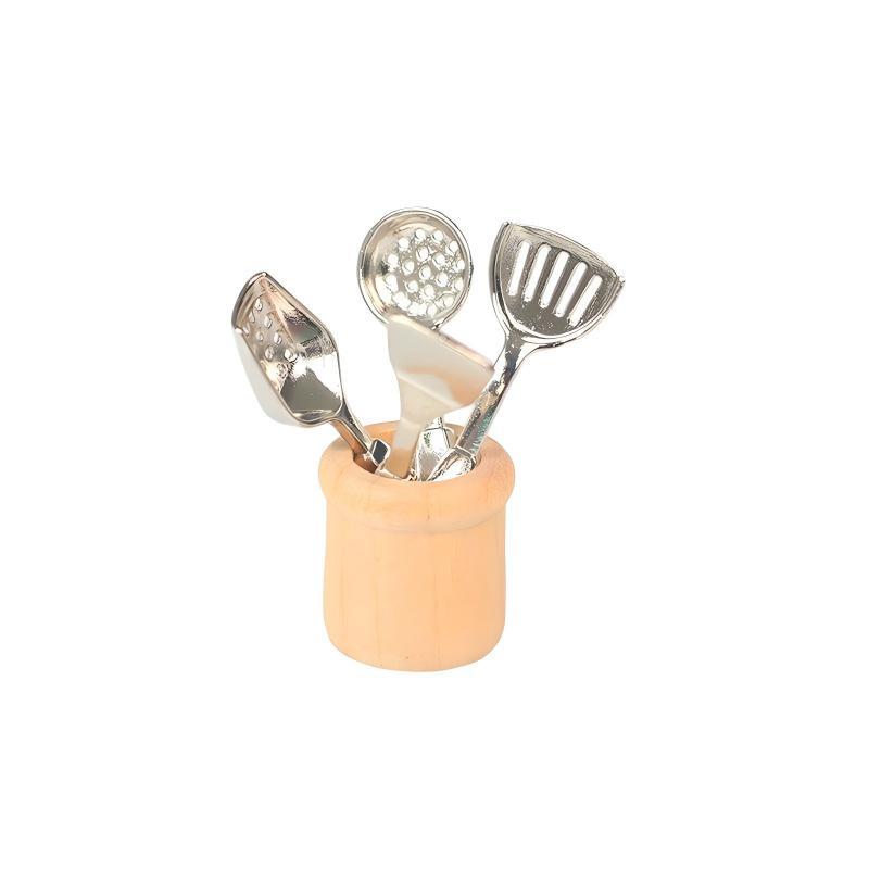 Miniature Kitchen Utensils Set 1:12 Scale Dollhouse Cookware Tools Dollhouse Kitchen Decoration Micro Scene Pretend Play