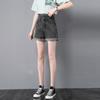 Women's High-Waist A-Line Denim Shorts - Summer Thin Style, Double Button, Loose Fit, Rolled Hem, Versatile & Slimming.