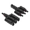 1000VDC One Pair Solar Panel Connectors PPO Copper Tin Plating 3 To 1 T Type Photovoltaic Adapter for Outdoor
