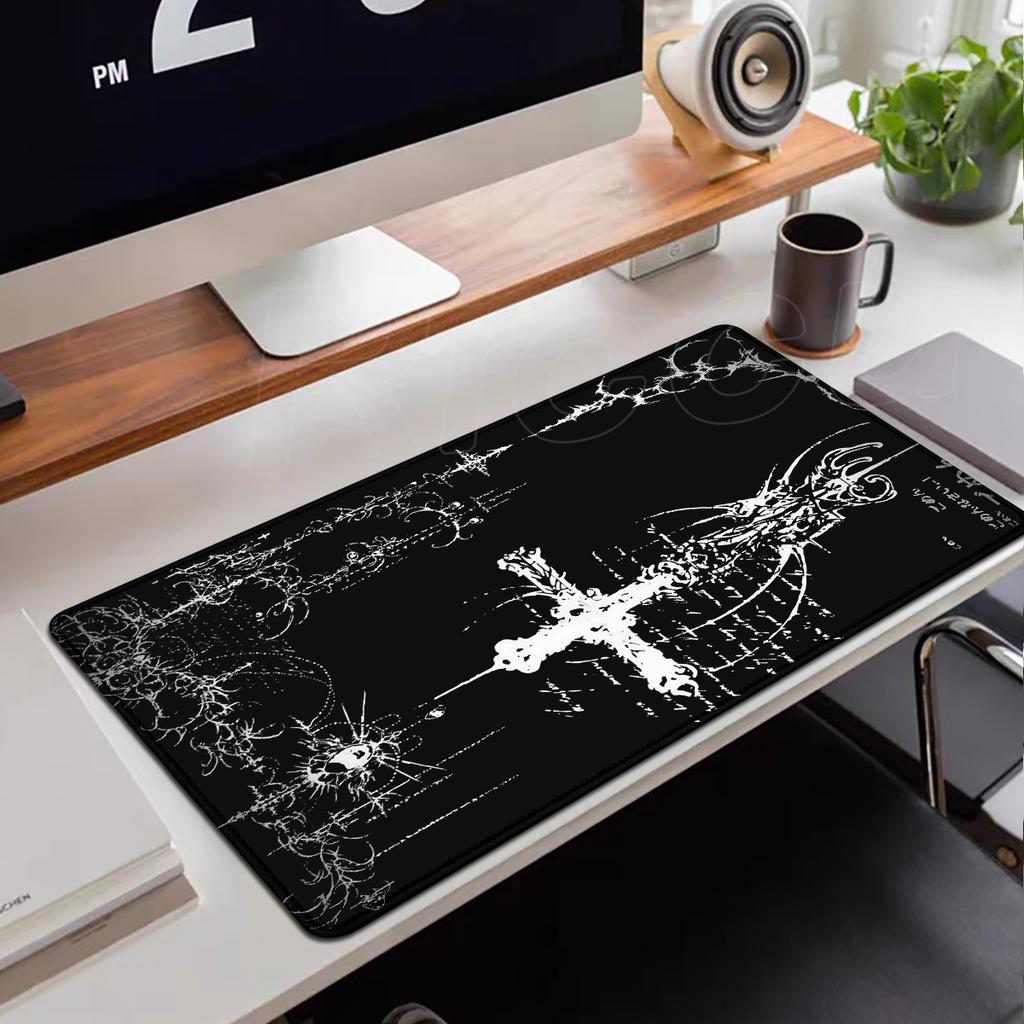 Black Sword Art Mouse Pad XXL Gothic Symbol Mousepad Rubber Large Desk Mat Computer Desk accessories Gaming Keyboard Cabinet Mat