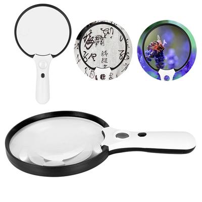 With 3 LED Light Reading Magnifiers 45X Illuminated Magnifier Microscope  For Reading Repair