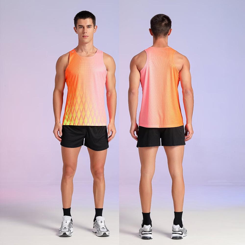 Unisex Track & Field Training Set: Vest & Suit for Marathon and Running Sportswear.