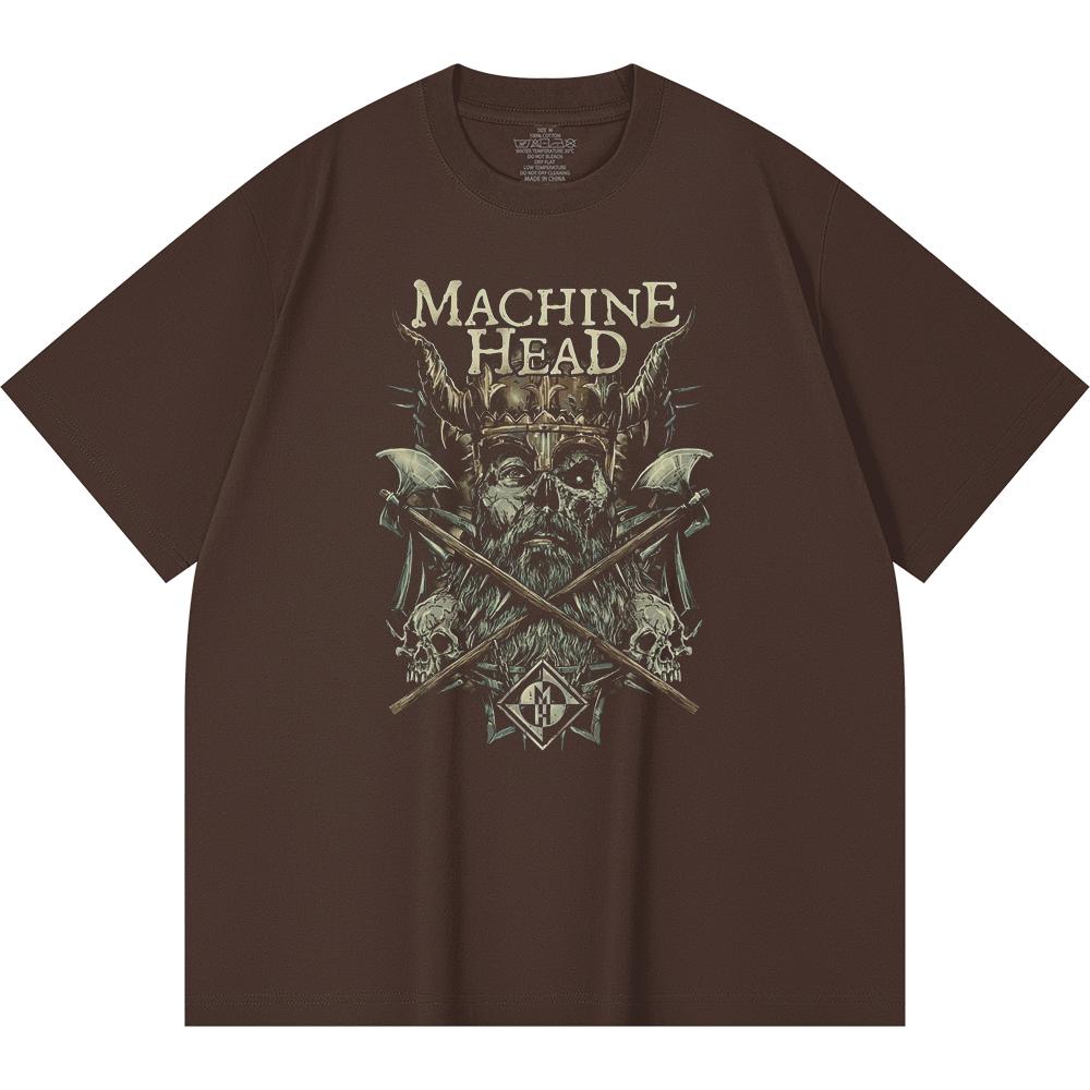 230 g/m² 100% katoenen heavy metal T-shirt met rockband- en popmuziekprint, unisex T-shirt van zwaar katoen.