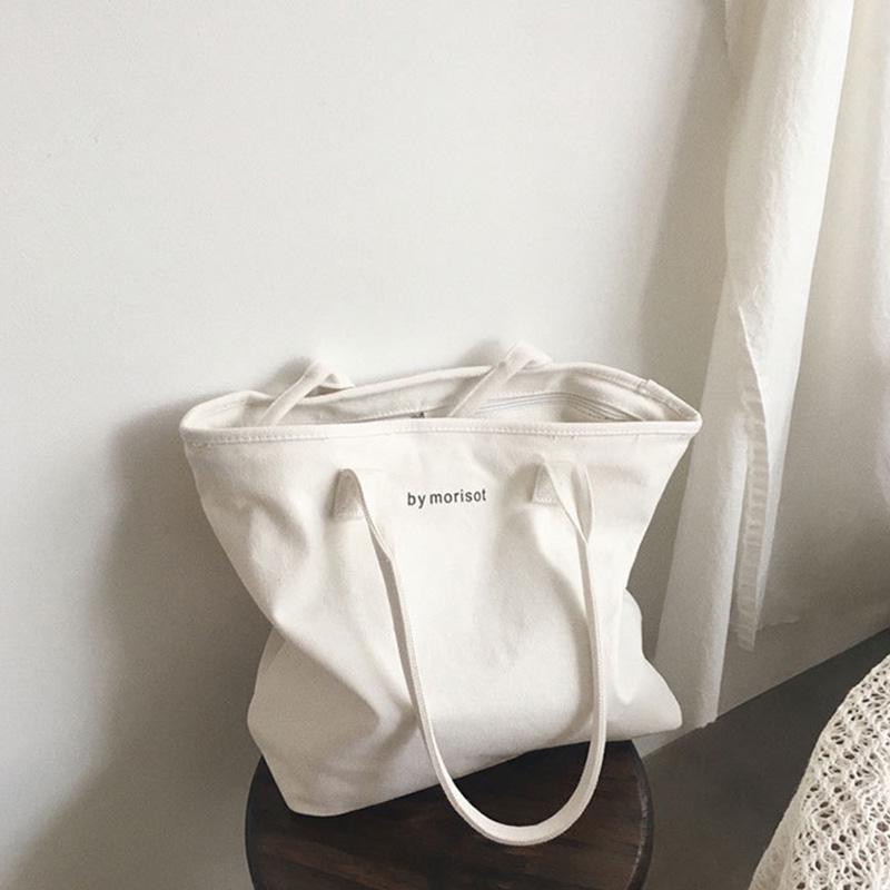 zippered canvas tote