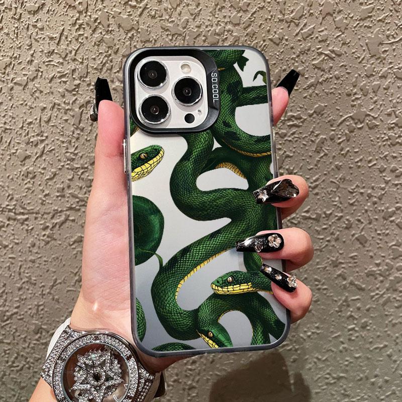 Cool Creative Dark Snake Phone Case for iPhone 16 15 Pro Max 14 13 12 11 Pro Max 13 Mini 14 15 16 Plus Shockproof Back Covers
