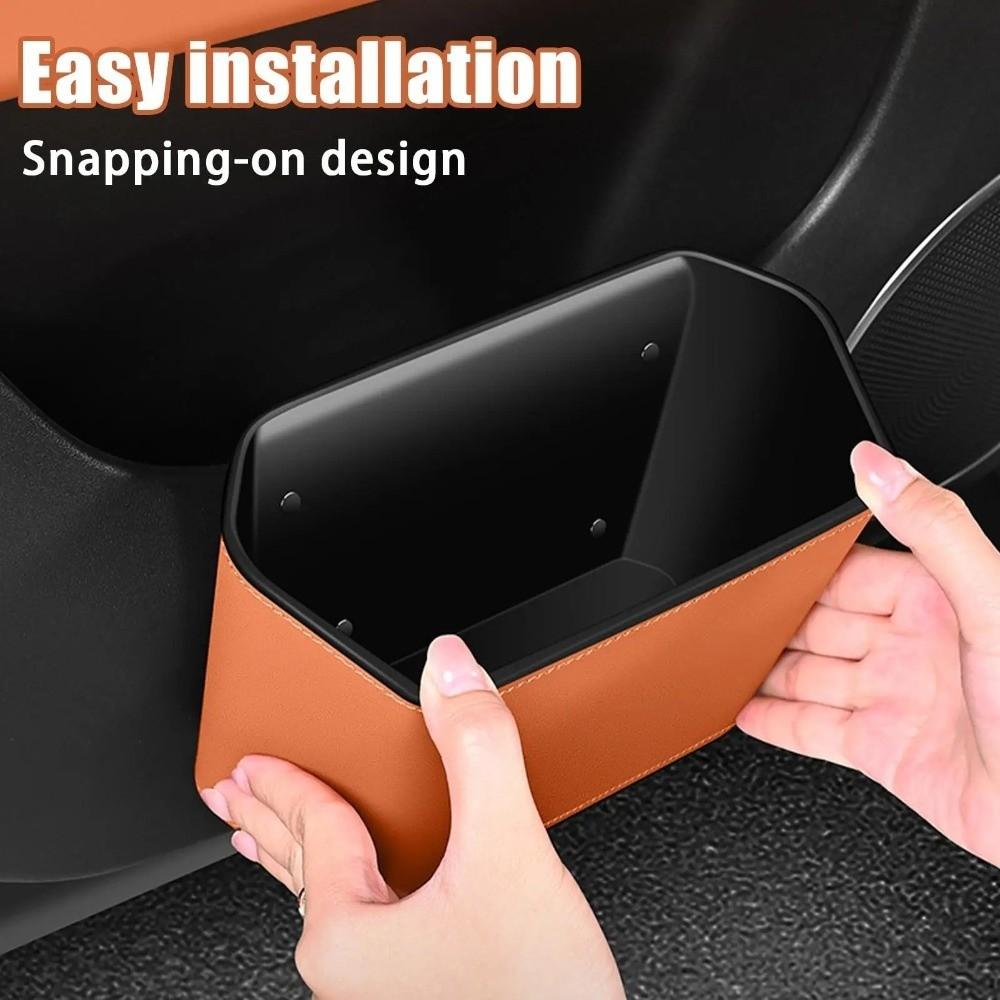 Leather Auto Door Storage Box Large Capacity Paper Napkin Organizer Car Supplies