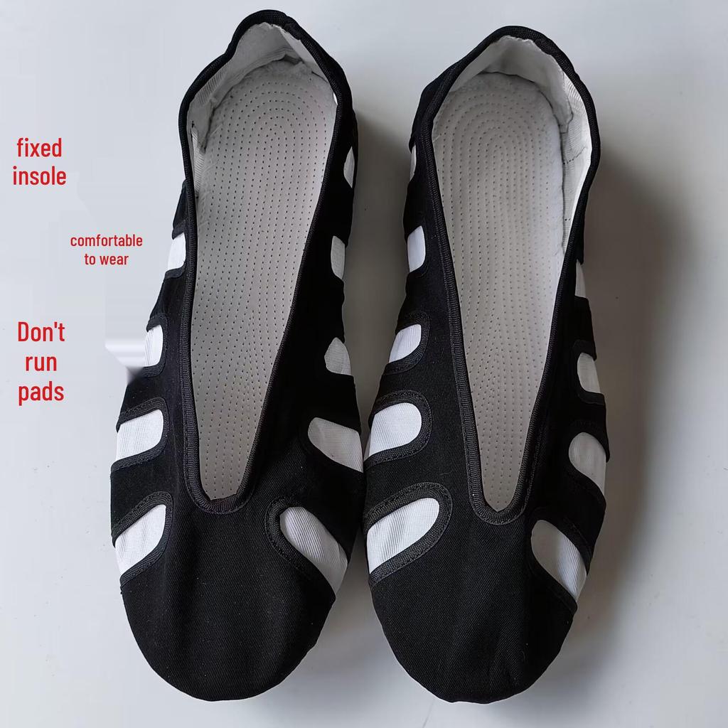 Boty pro bojová umění Deseti směrů: Tai Chi, Taoistické, Kung Fu & Cvičky s hákem ve tvaru oblaku a gumovou podrážkou pro muže & ženy