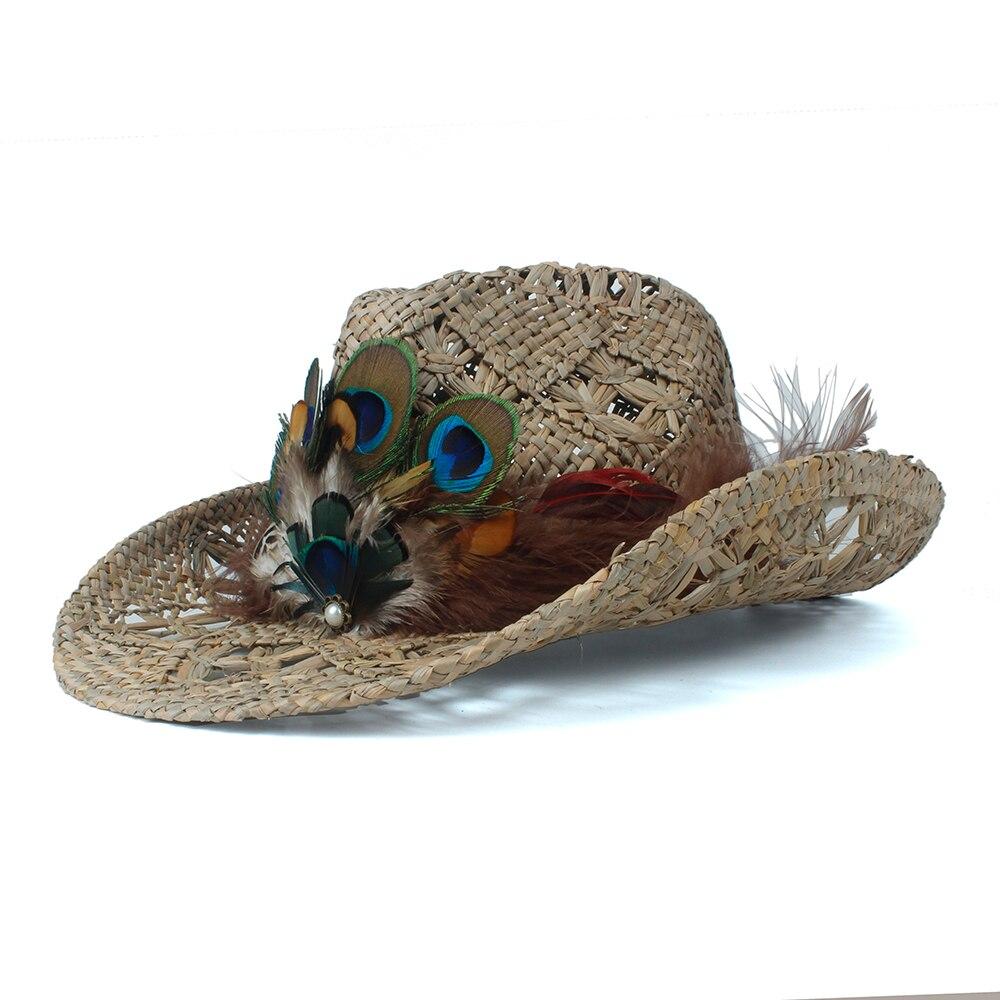 Retro Women Straw Hollow Western Cowboy 