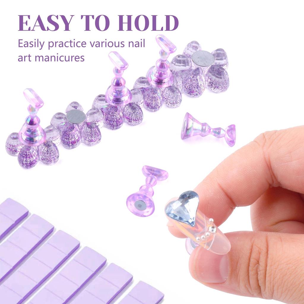 Nail Art Acrylic Display Stand - Iridescent Gradient Flower Chess Piece Holder
