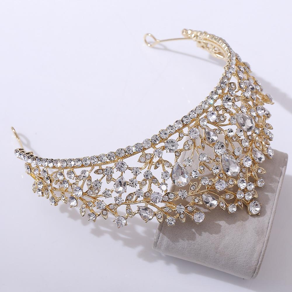 Luxuriöse Brautkrone, Ballkleid-Kopfschmuck für die Königin, handgefertigte Haarkrone mit Diamanten