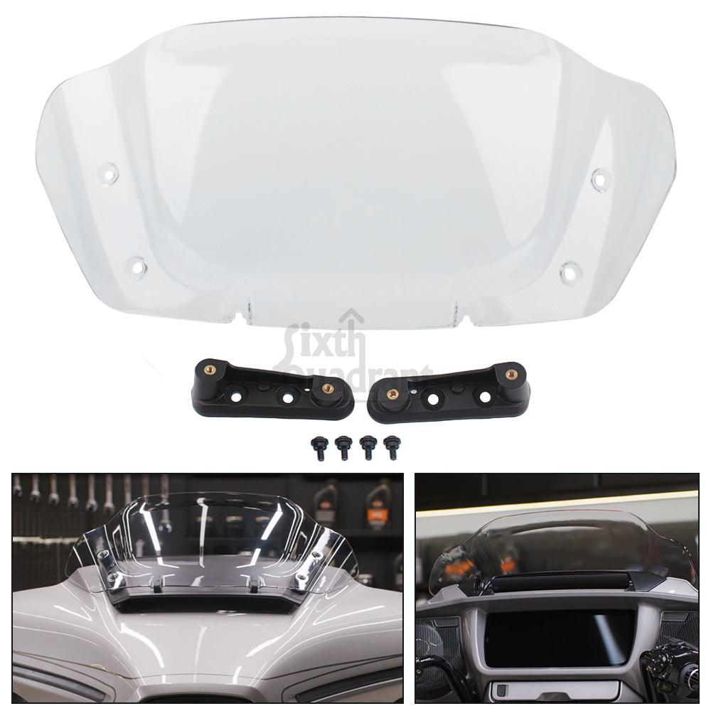 10 inch Motorcycle Accessory Front Fairing Windshield  Windscreen Wind Deflector For Harley Street Glide FLHX/I CVO FLHXSE 2023+
