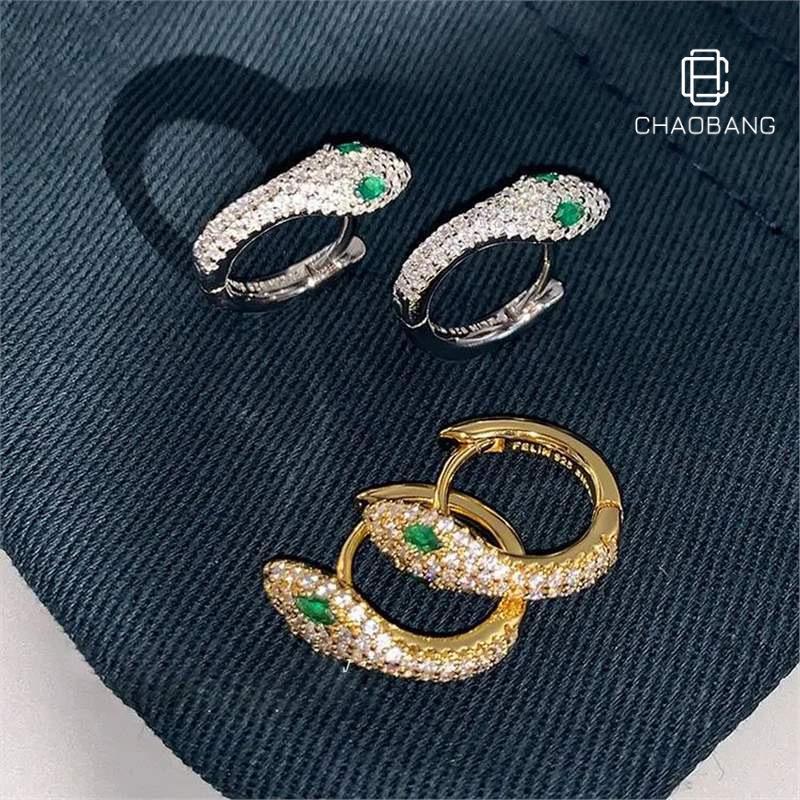 Luxury Minimalist Rhinestone Snake Hoop Earrings For Women Unique Cool Premium Ear Cuff Jewelry