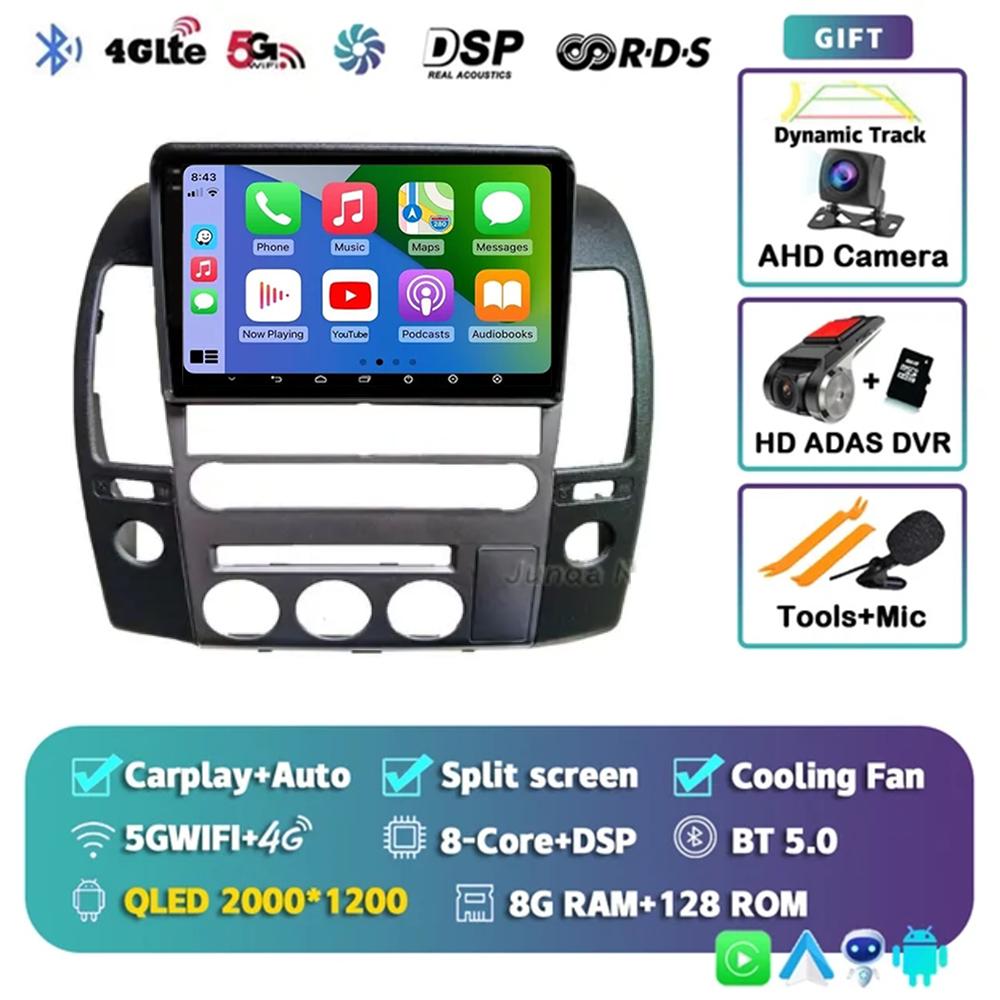 Android 14 Car Radio For Nissan Navara 3 D40 2004- 2010 Multimedia Video Player GPS 4G Carplay Autoradio 2K QLED Head Unit Colo
