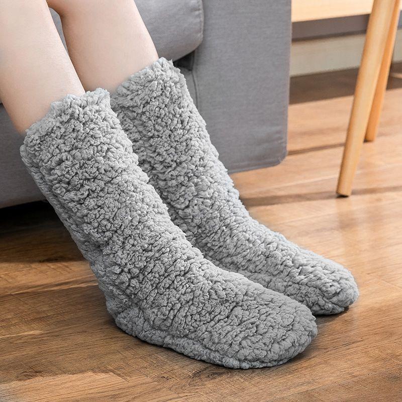 Dicke Damen-Wintersocken mit Fleece-Futter - Warme, kältebeständige Schlaf-Bodensocken