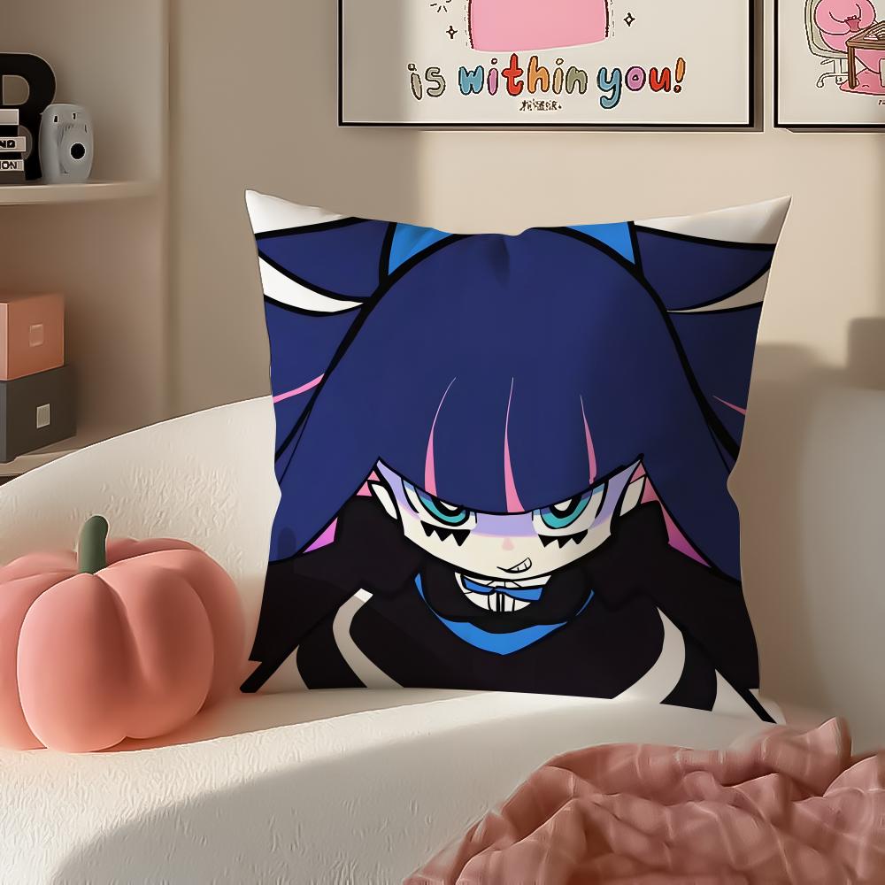 Anime edgy PPanty SStocking Anime Cushion Cover Pillowcase Short Plush Invisible zipper Room Sofa Cushion Cover