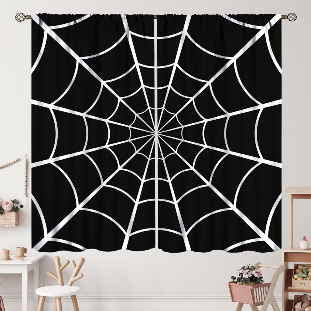 Halloween Curtains Horror Spooky Drapes Haunted House Mansion Curtain Bedroom Living Room Decor Made Of Polyester With Rod Pocket Great