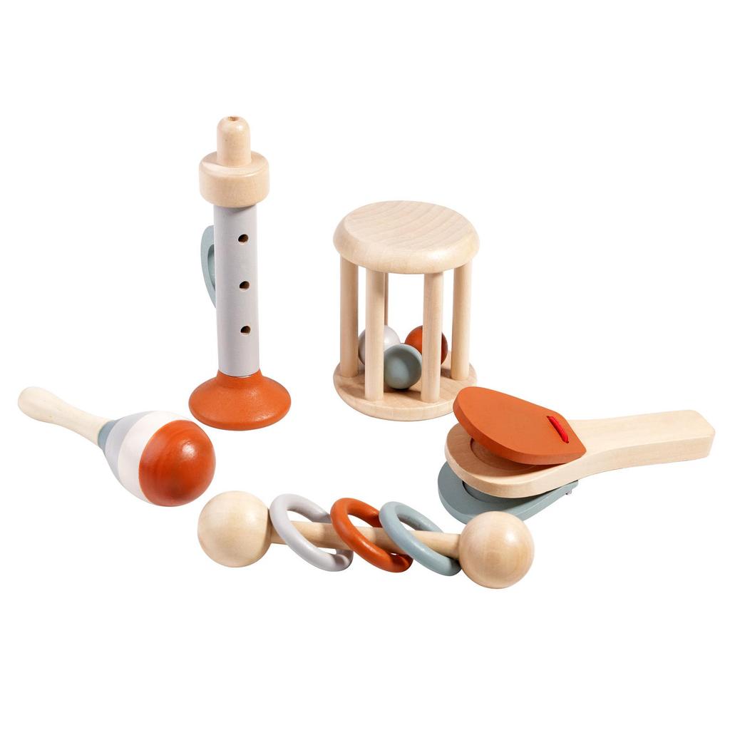 Orff Baby Wooden Hand Rattle - Infant Soothing Crib Toy for Early Education