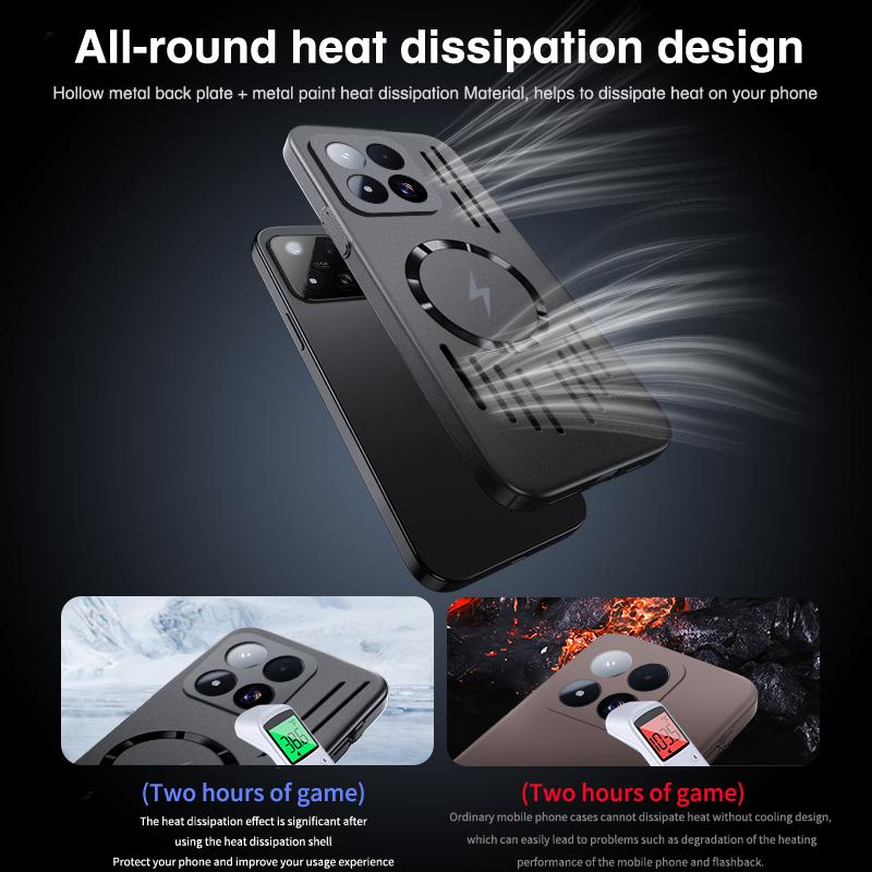 For Xiaomi 17 Max Ultra-thin Heat Dissipation Magnetic Case For Xiaomi 17 Max For Magsafe Metallic Paint Hard PC Back Cover