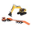 Remote Control Excavator Toy 1/24 Scale 9 Channel RC Trailer for Boys Children with Sound Light Effects