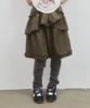 Leteoli Shirring Cancan Midi Skirt_Khaki