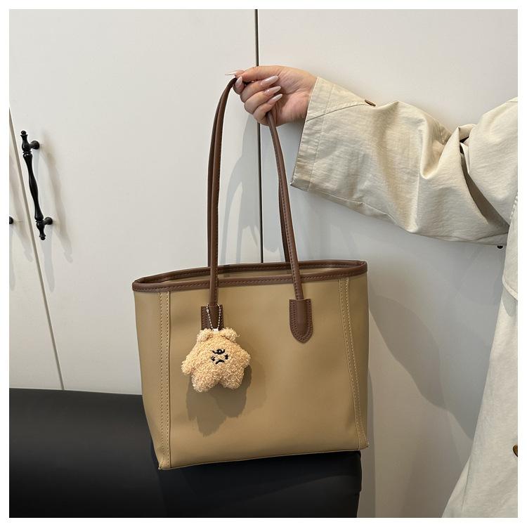 Simple Style Faux Leather Large Capacity Tote Bag for Women Fashionable Work Shoulder Handbag CLE