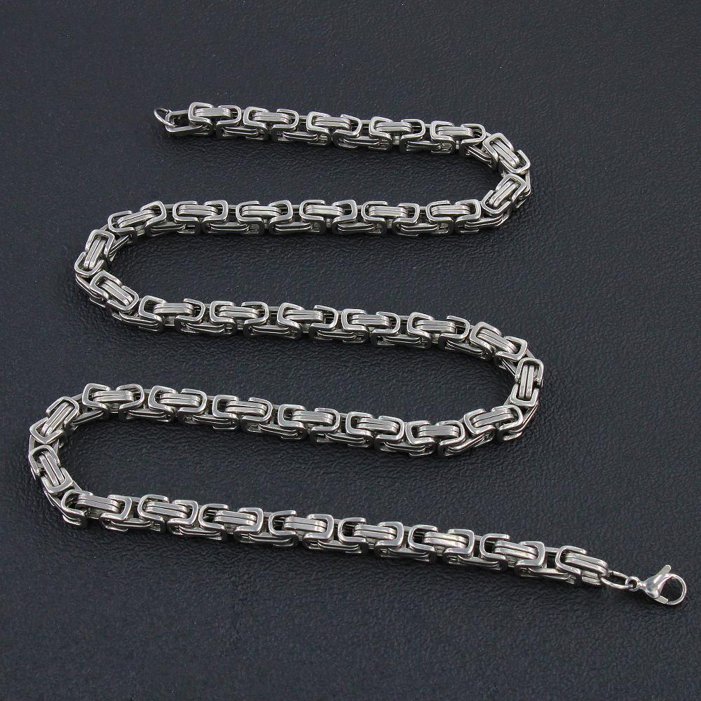 Unisex Edelstahl Byzantinische Kette Halskette - Trendy, Hochwertig, Farbecht, Vielseitiges Sommeraccessoire (YS164)