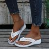 New Womens Slippers Large Size Beach Outdoor Flip Flops Daily Casual Herringbone Wedge Slippers