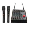 SM4 4 Channel Mixer 4 Channel Mixing Console with Dual Wireless Microphones 100‑240V US Plug