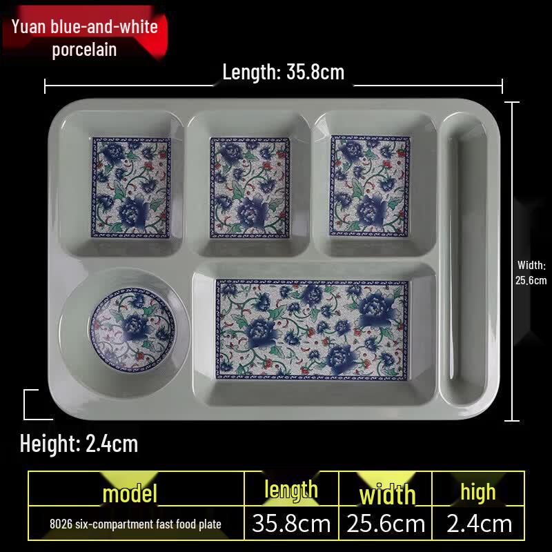 Commercial Melamine Divided Meal Plate