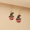 Dripping Oil Pumpkin Pendants Earrings Orange Pumpkin Head Pendant  Festival Party Gifts