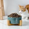 Ceramic Bowl Cat Dog Bowl Cat Food Bowl Cat Bowl Drinking Water Bowl Double Bowl Protection Cervical Spine Bowl Black Pet Bowl