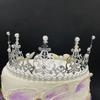 1Pc Pearl Crown Half Crown Cake Decoration Crown Flower Ornaments Children's Hair Ornaments Korean Iron Sheet Pearl Crown