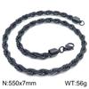 Hip-hop Style Vacuum Plating Black Titanium Steel Men's and Women's Winding Ladder Twist Necklace