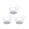 3 Pieces Hanging Planters Basket Home Railing Round Hanging Railing Planter