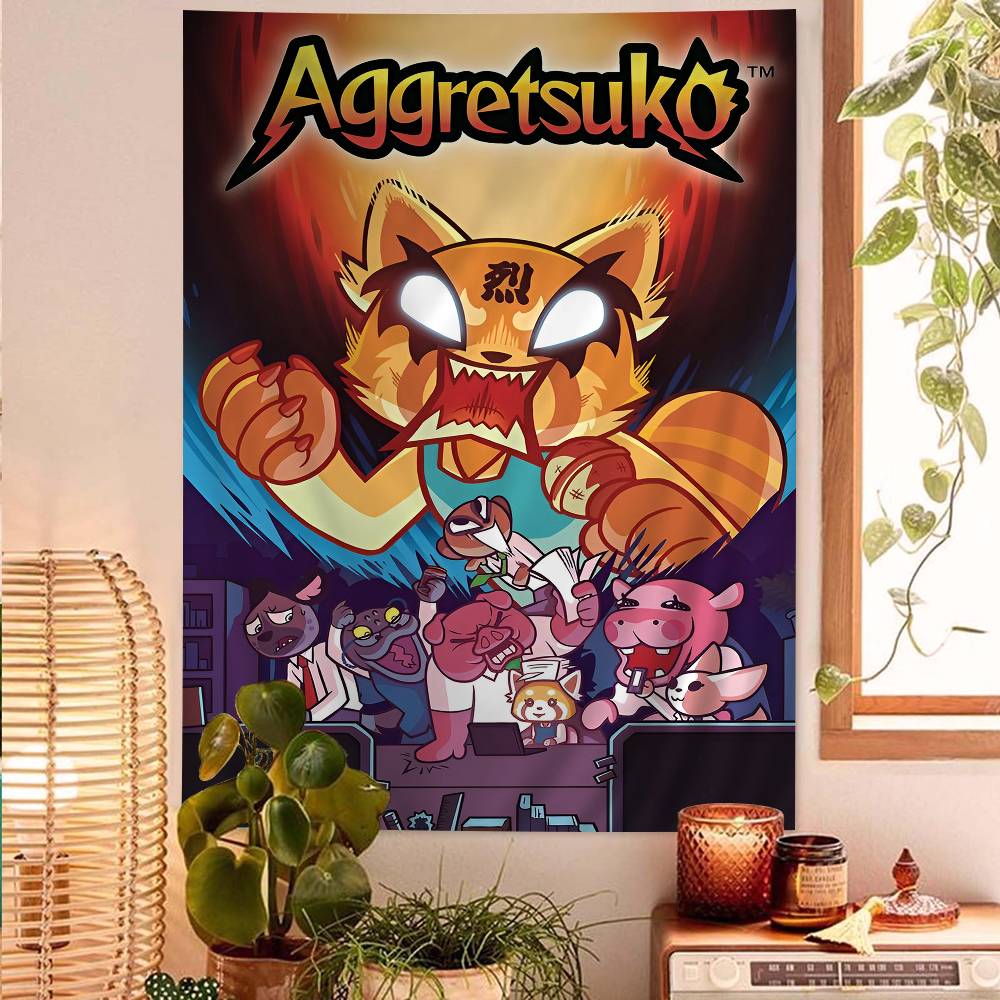 Aggretsuko AnimeRock Hanging Bohemian Tapestry Cheap Hippie Wall Hanging Bohemian Wall Tapestries Mandala Wall Hanging Home