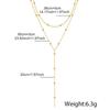 Lariat Gold Necklace for Women, 14k Gold Plated/Stainless Steel Silver Y-Shaped Pendant Trendy Beaded Chain Drop Necklaces Gifts