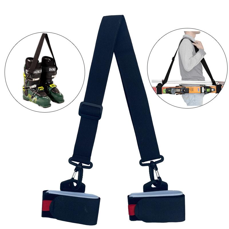 Портативный плечевой ремень для переноски лыж и сноуборда, регулируемый плечевой ремень-ручка для переноски лыжных палок, поводок, аксессуары для лыжного спорта на открытом воздухе