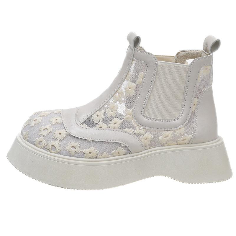 Women's Shoes 2025 New Hot Sale Slip On Women's Vulcanize Shoe Spring Round Toe Net Cloth Breathable Mid Heel Sport Shoes Ladies