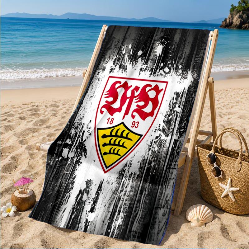 Asciugamano da Spiaggia in Microfibra Stampato con Stemma Vfb Fc, Morbido e Assorbente, Asciugatura Rapida, Ideale per Viaggi Estivi, Essenziale per la Spiaggia, Piscina