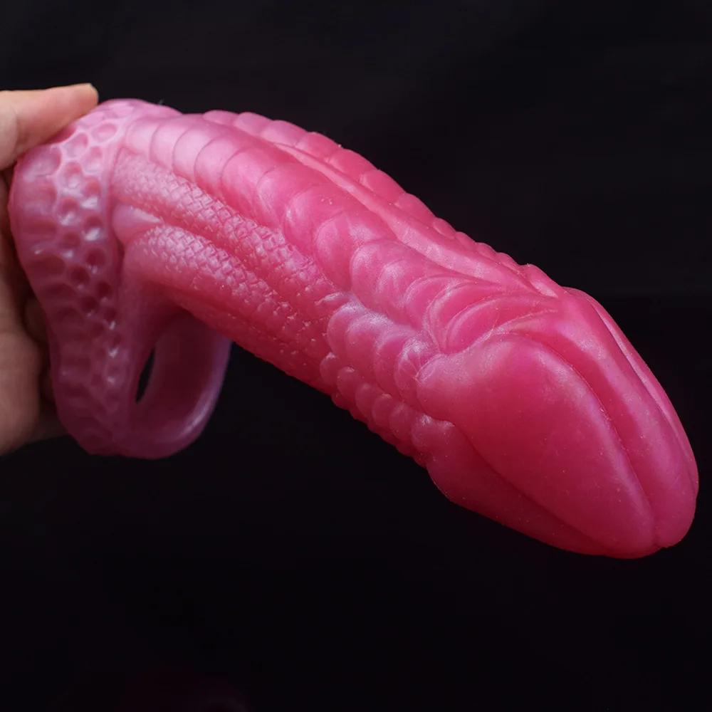 Fantasy Animal Dildo Penis Sleeve Horse Cock Sheath Dog Knot Dick Extender Dragon Enlargement Adult Sex Toys for Men