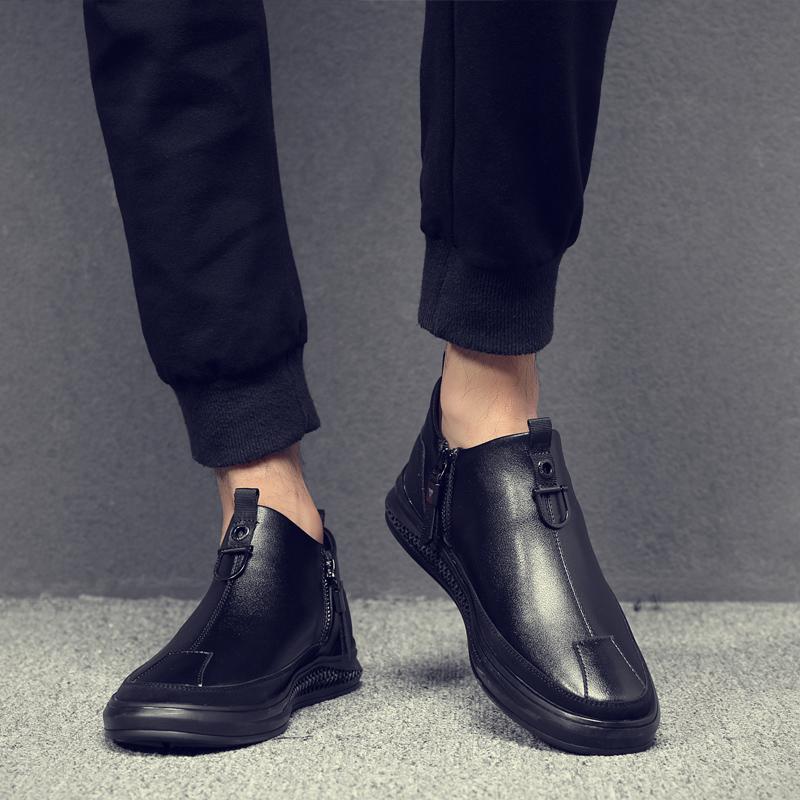 Wiosna Jesień Męskie Buty ze Skóry Naturalnej Casualowe Męskie Mokasyny Wysokiej Jakości Męskie Antypoślizgowe Wodoodporne Buty do Jazdy i Chodzenia599