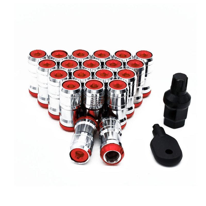 Neo Chrome Concealed Heptagon Formula Steel Wheels Lock Lug Nuts