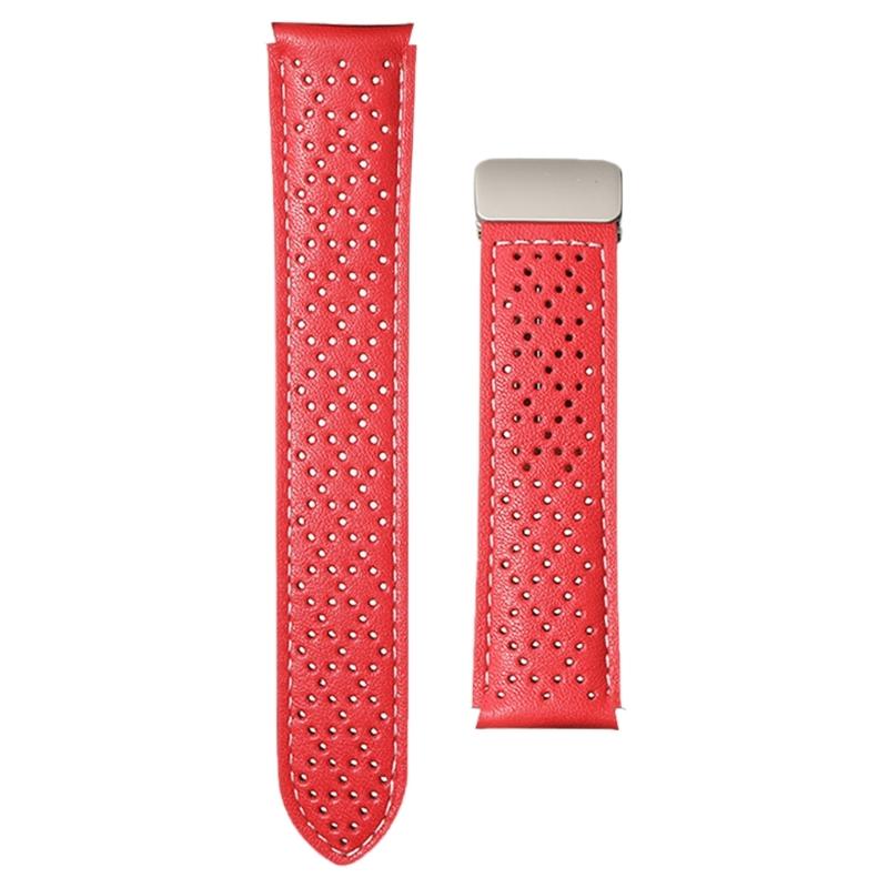 

Elegant Crafted Leather Band with Breathable Mesh Sophisticated Leather Watch Strap with Mesh Detailing for watch6