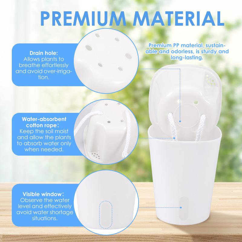 3/5/10 Pcs Self Watering Planter Lazy Hydroponic Flower Pot Plastic Translucent Self-Absorbent Flower Pot Desktop Decoration