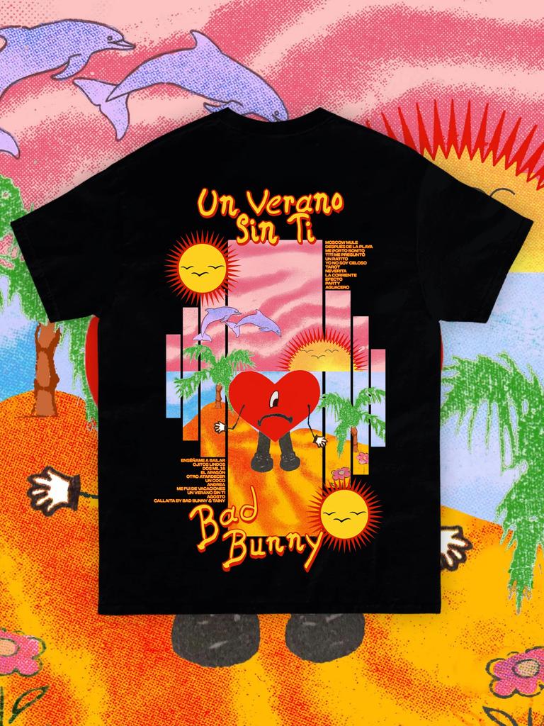 Hot Sale Bad Bunnys Album Un Verano Sin Ti Graphic Printed Tshirts Unisex Women Fashion Hip Hop Streetwear T Shirt Cotton