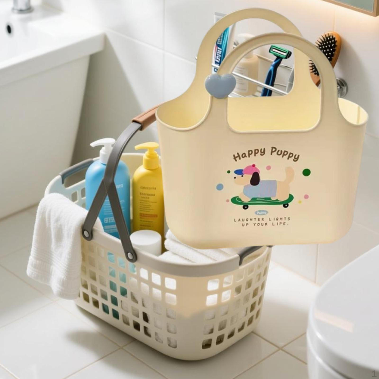 Shower Storage Basket Top Handle Multi Functional with Drainage Hole Cleaning Suppliy Organizer Tote