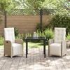 VidaXL Ensemble repas jardin 3 pièces avec coussins, table carrée moderne en poly rotin beige et chaises pour l'extérieur, 3380330